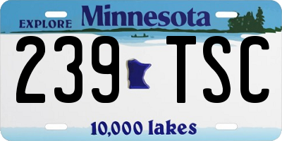 MN license plate 239TSC