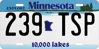 MN license plate 239TSP