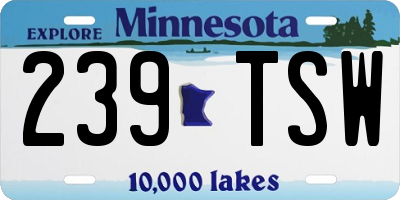 MN license plate 239TSW