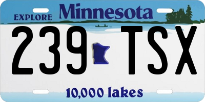 MN license plate 239TSX