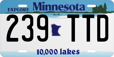 MN license plate 239TTD
