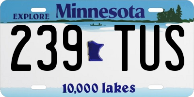 MN license plate 239TUS