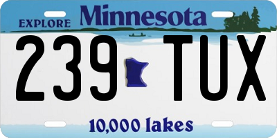 MN license plate 239TUX