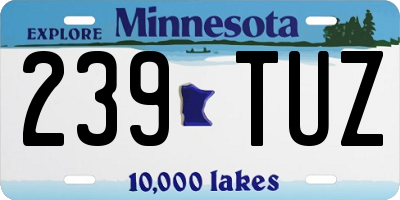 MN license plate 239TUZ