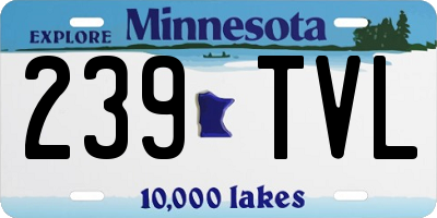 MN license plate 239TVL