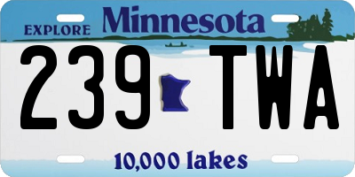 MN license plate 239TWA