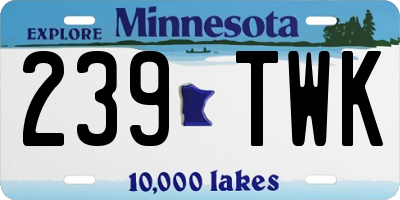 MN license plate 239TWK