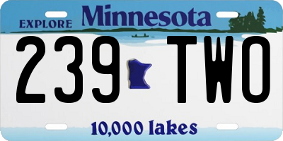 MN license plate 239TWO