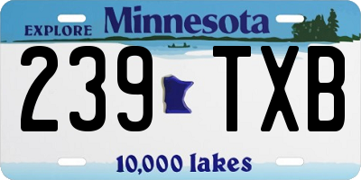 MN license plate 239TXB