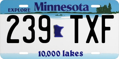 MN license plate 239TXF