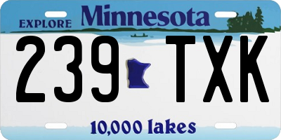 MN license plate 239TXK