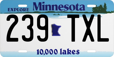 MN license plate 239TXL