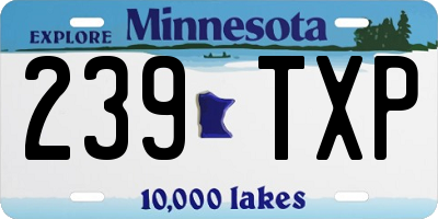 MN license plate 239TXP