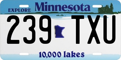 MN license plate 239TXU