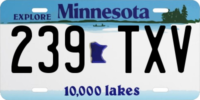 MN license plate 239TXV