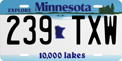MN license plate 239TXW