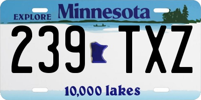 MN license plate 239TXZ