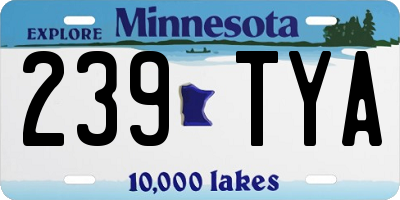 MN license plate 239TYA