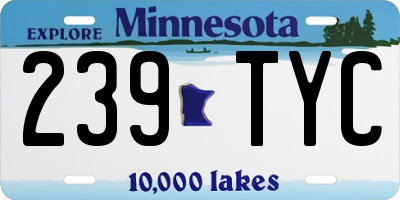 MN license plate 239TYC