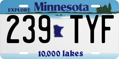 MN license plate 239TYF