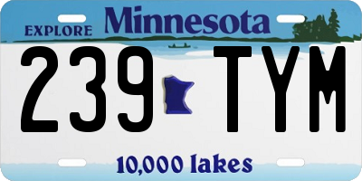 MN license plate 239TYM
