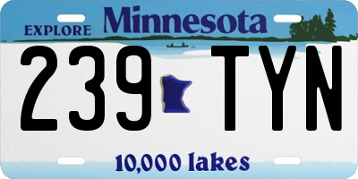 MN license plate 239TYN