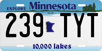MN license plate 239TYT