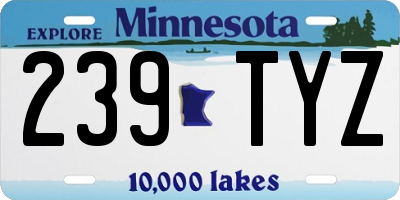 MN license plate 239TYZ