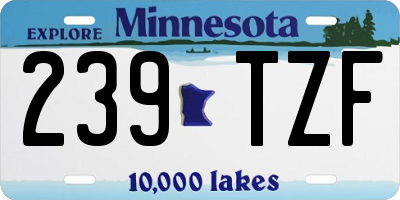 MN license plate 239TZF