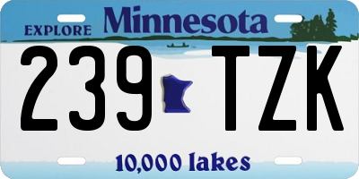 MN license plate 239TZK
