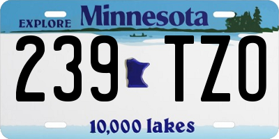 MN license plate 239TZO