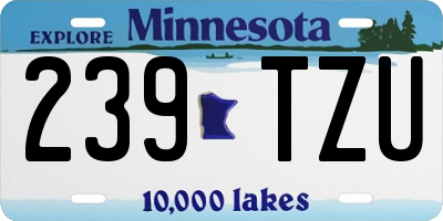 MN license plate 239TZU