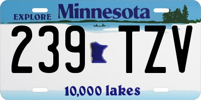 MN license plate 239TZV