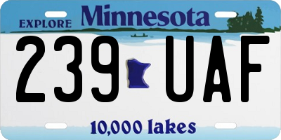 MN license plate 239UAF