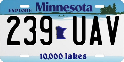 MN license plate 239UAV