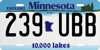 MN license plate 239UBB