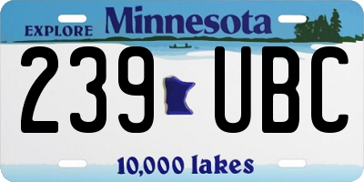 MN license plate 239UBC