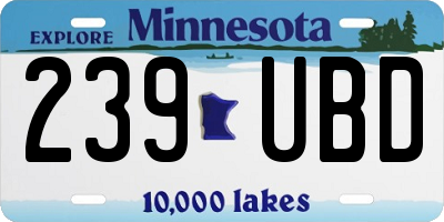 MN license plate 239UBD
