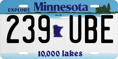 MN license plate 239UBE