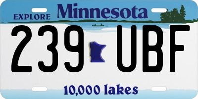MN license plate 239UBF
