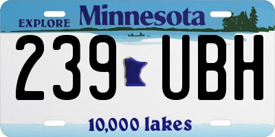 MN license plate 239UBH