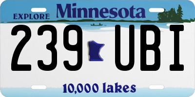 MN license plate 239UBI