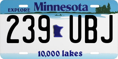 MN license plate 239UBJ