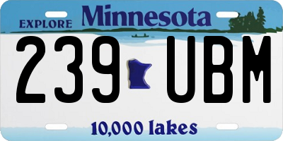 MN license plate 239UBM