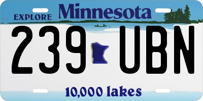 MN license plate 239UBN