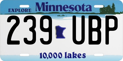 MN license plate 239UBP