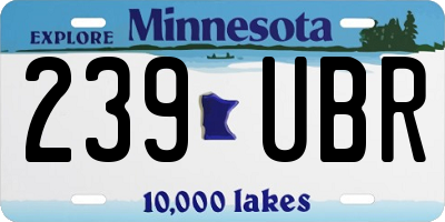 MN license plate 239UBR