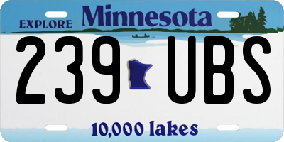 MN license plate 239UBS