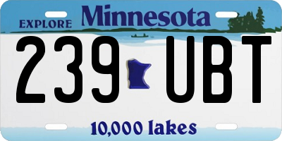 MN license plate 239UBT