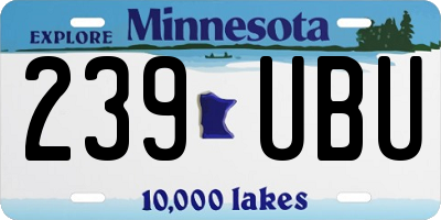 MN license plate 239UBU